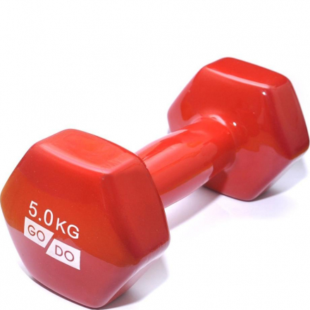 Гантель GODO красный 5КГ