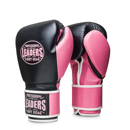 Перчатки боксерские LEADERS WAVE BK/PNK