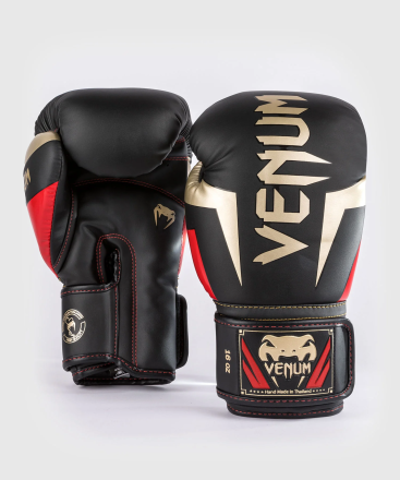 Перчатки боксерские Venum Elite Black/Gold/Red