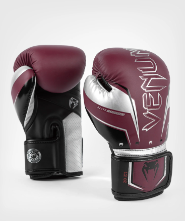 Перчатки боксерские Venum Elite Evo Burgundy/Silver Перчатки боксерские Venum Elite Evo Burgundy/Silver