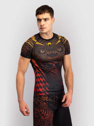 Рашгард Venum Quetzal Fury Black/Fury Red/Tangerine S/S
