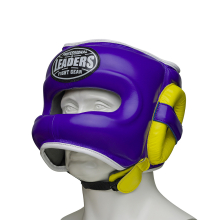 Шлем боксерский LEADERS FANCY с бамперной защитой PUR/YL