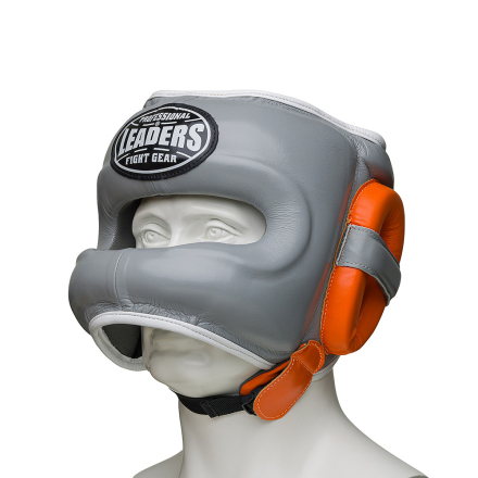 Шлем боксерский LEADERS FANCY с бамперной защитой GR/OR