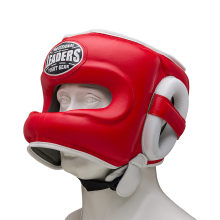 Шлем боксерский LEADERS LS с бамперной защитой RD/WH