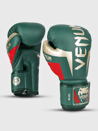 Перчатки боксерские Venum Elite Green/Gold/Red