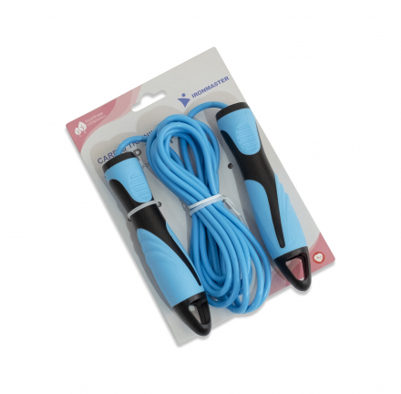 Скакалка тренировочная с регулируемым тросом синяя
