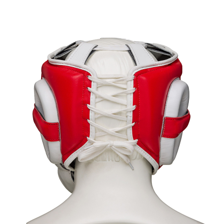 Шлем боксерский LEADERS LS с бамперной защитой RD/WH