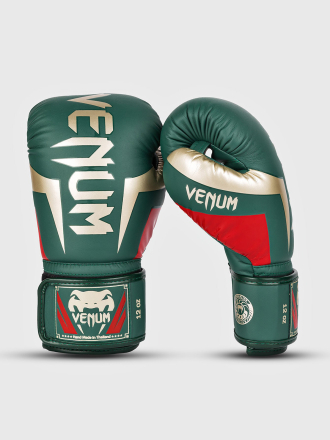 Перчатки боксерские Venum Elite Green/Gold/Red
