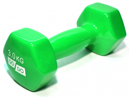 Гантель GODO зеленый 3КГ