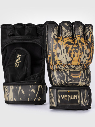Перчатки ММА Venum TIGER Black/Neo Orange