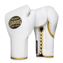 Перчатки боксерские профессиональные LEADERS PRO MFG WH/GD
