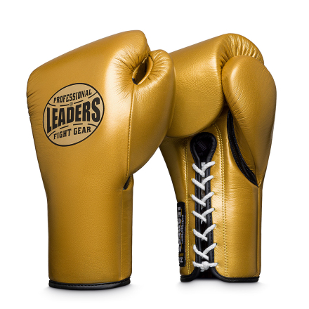 Перчатки боксерские профессиональные LEADERS PRO MFG GD/BK