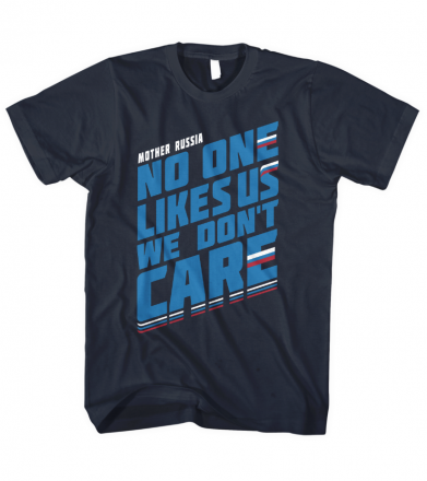 Футболка Mother Russia "Нас никто не любит" темно-синяя