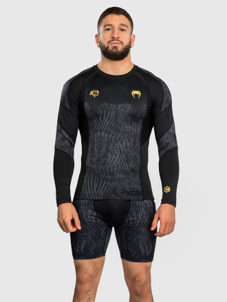 Рашгард Venum x Chimaev Wild Borz Black/Grey/Gold L/S